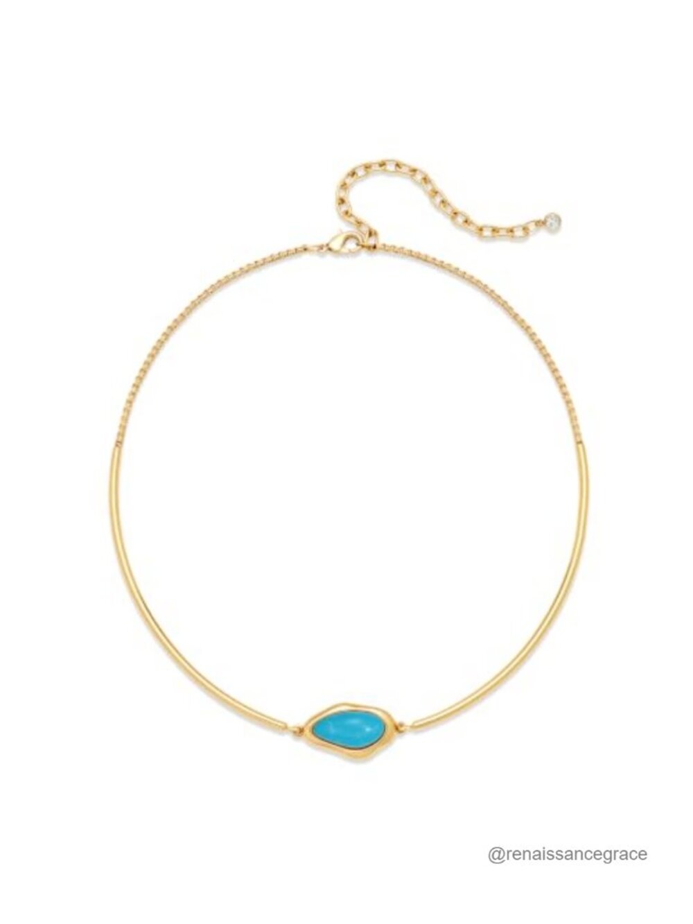 Gold Plated Brass Choker Necklace Adjustable Lobster Clasp